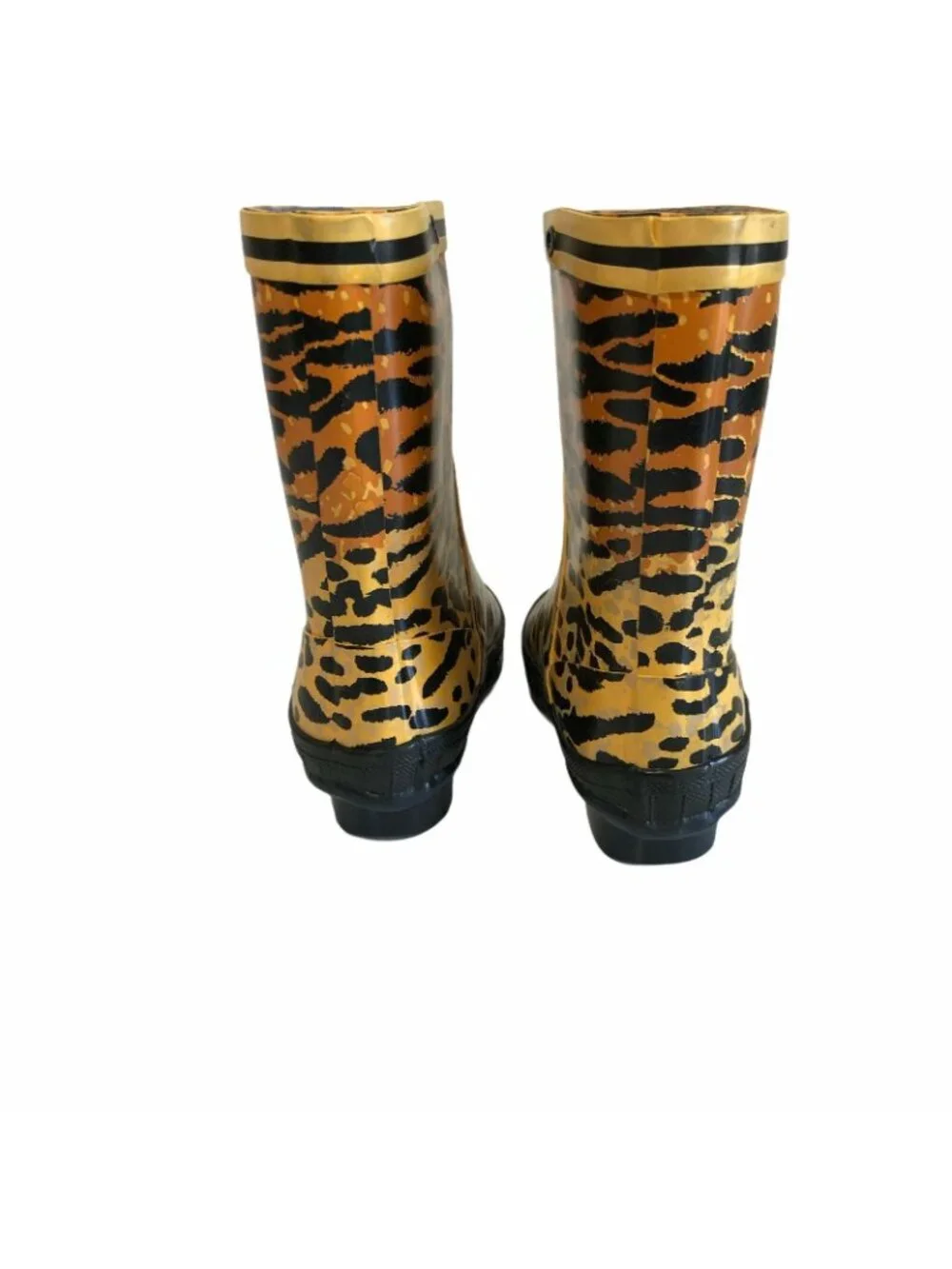 Rubber Boots Girls 10 Steel Flank Animal Print Winter Snow Boots Rain - Picture 7 of 10